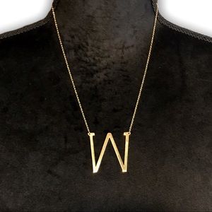Gold Initial Pendant Necklace Letters A-Z